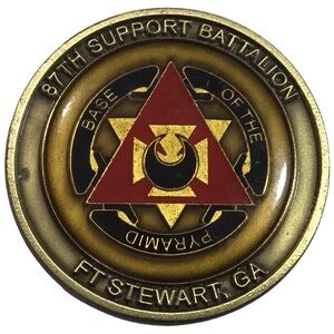 Military Challenge Coin Army Enamel Metal 87TH Support Battalion Eagle Pyramid